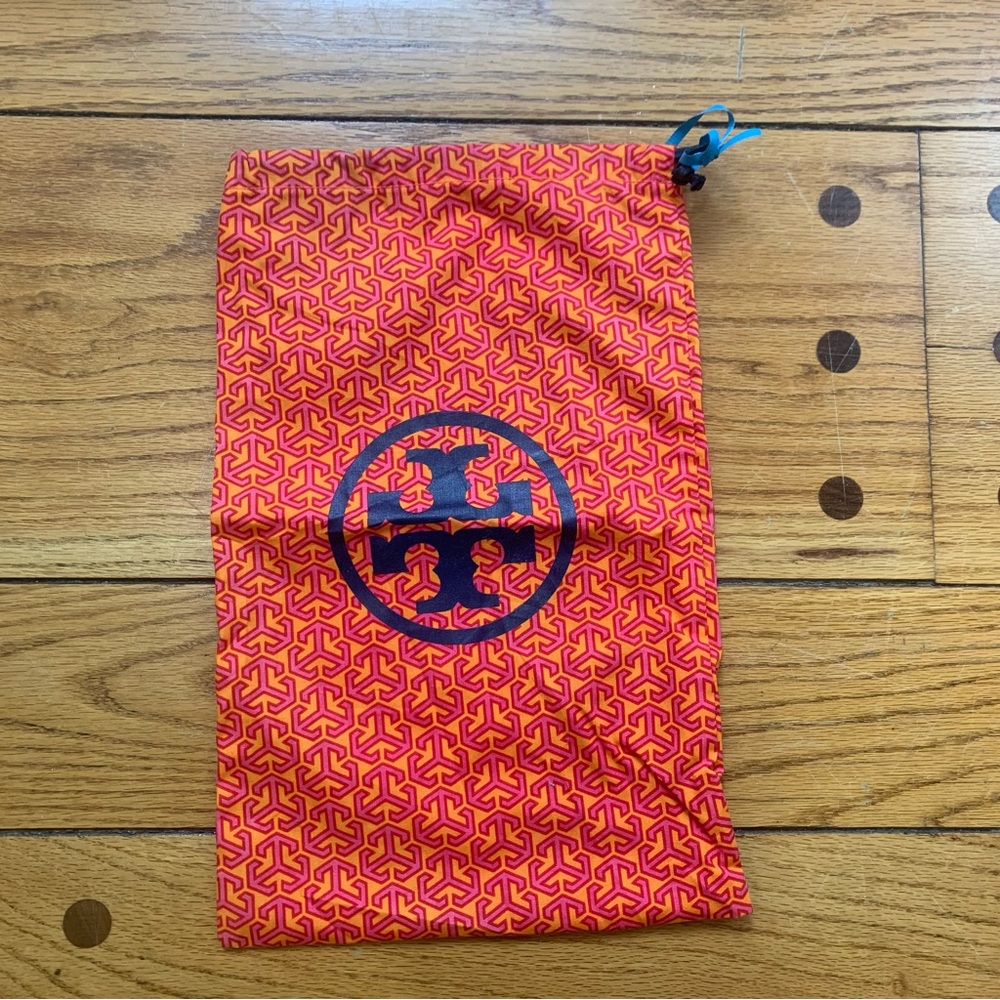 Tory Burch Retro Duster Bag Orange with Navy Blue Logo FREE IN BUNDLE